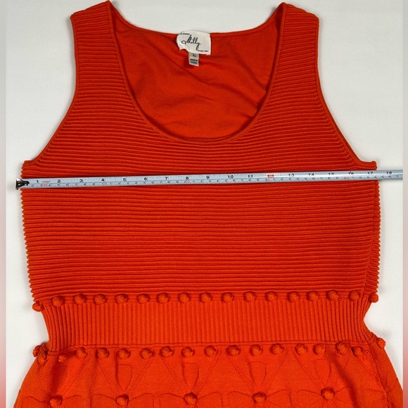 Milly of New York orange knit sleeveless dress size large - Picture 6 of 12